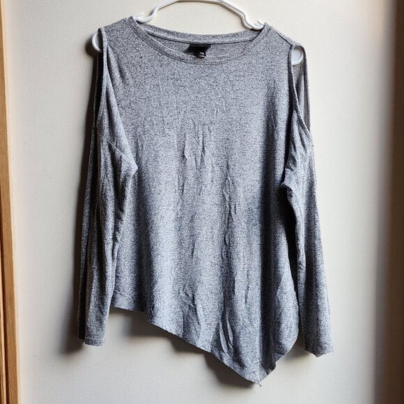 Mossimo Supply Co. Gray Cold Shoulder Sweater Size XS - Picture 6 of 16